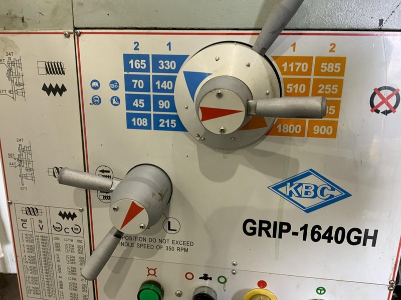 16" X 40" KBC TOOLS MODEL GRIP-1640GH GAP BED ENGINE LATHE: STOCK #81127