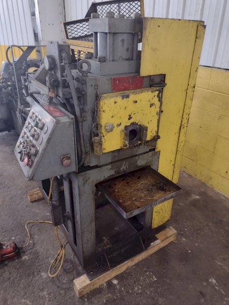 25,000 LB MITCHELL (4) DIE IN LINE TUBULAR CONVEYOR ROLL SHAFT END FORMING MACHINE: STOCK #15296