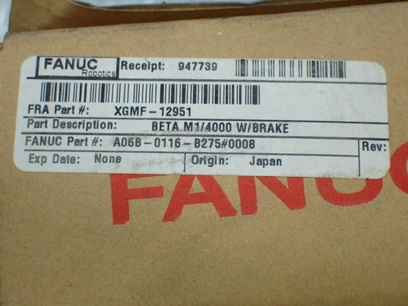 FANUC 4000RPM AC SERVO MOTOR  -  A06B-0116-B275#0008
