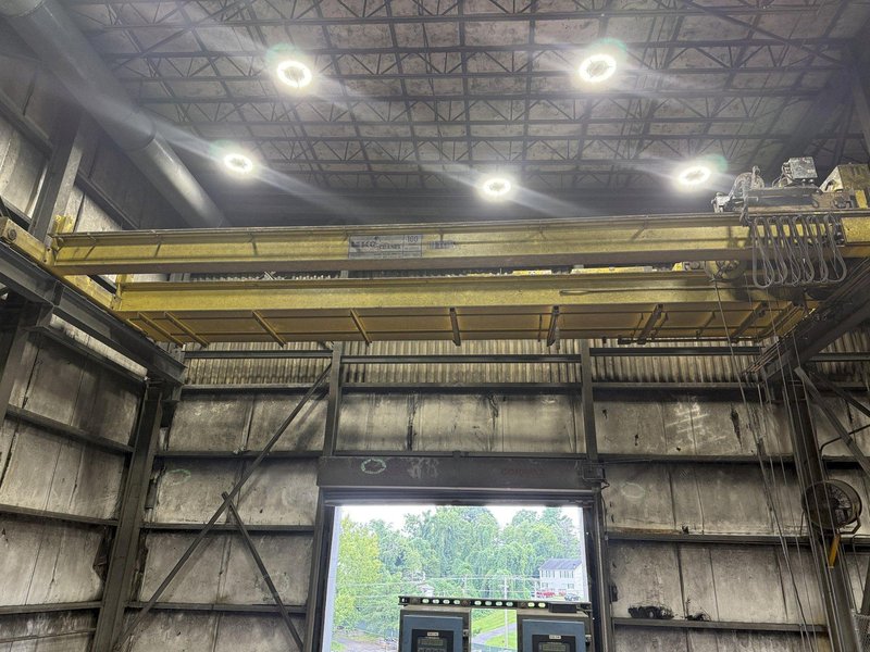 2021 Uesco 10 ton top running bridge crane s/n 21-4861, approx. 50' span, radio controlled, equipped with magnet controls