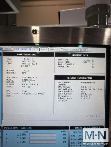 HAAS Super Mini Mill 2 CNC Vertical Machining Center, 2015