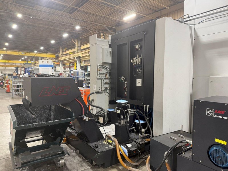 2022 Used DN Solutions NHP5000 Doosan CNC Horizontal Machining Center with 12 Station Doosan LPS 5000 Pallet Pool For Sale