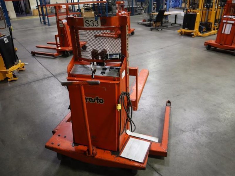 Presto WPS5036-20 Electric Stacker Lift Truck, 2,000# Cap, 36&quot; Lift Height, 42&quot; Forks, 50&quot; Between Outriggers, 12 Volt Battery and Charger- Auction Item
