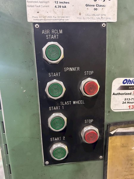 36&quot; X 72&quot; GOFF MODEL #3672D SPINNER HANGER SHOT BLAST CLEANING SYSTEM, NEW 2006: STOCK #22470