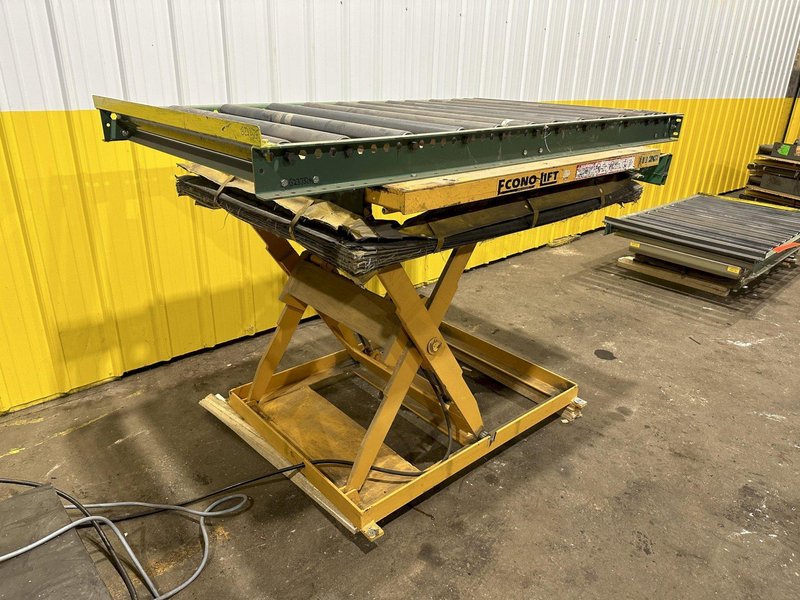 4000 LB X 40" X 36" ECONO-LIFT MODEL 3SL-36-40 HYDRAULIC SCISSOR LIFT TABLE WITH ROLLER TOP: STOCK #20920