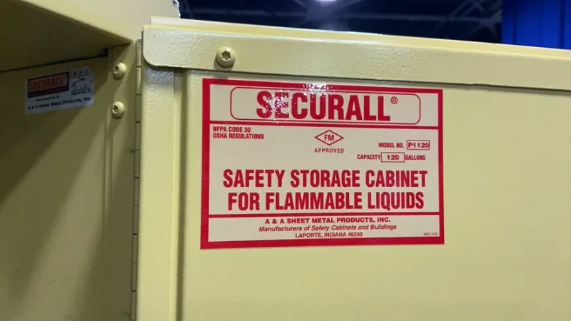 A &amp; A SHEET METAL PRODUCTS 120 GAL / 4 SHELVES FLAMMABLE STORAGE CABINET   -  P1120