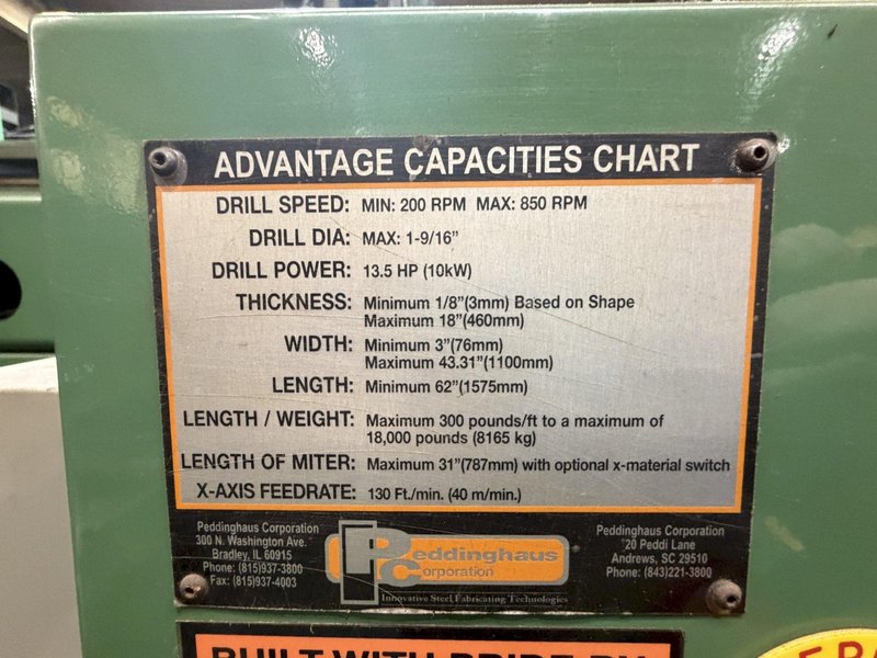 PEDDINGHAUS MODEL #PCD1000 3 AXIS BEAM DRILL LINE : YOBRO 25848