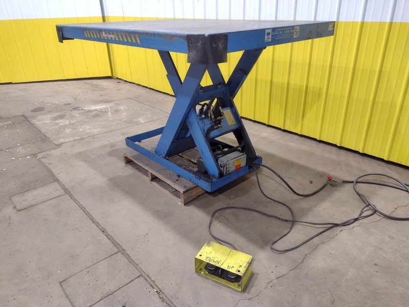 6,500 LB CAPACITY, 48&quot; X 72&quot; TABLE BISHAMON ELECTRIC/HYDRAULIC SCISSOR LIFT TABLE: STOCK #19942
