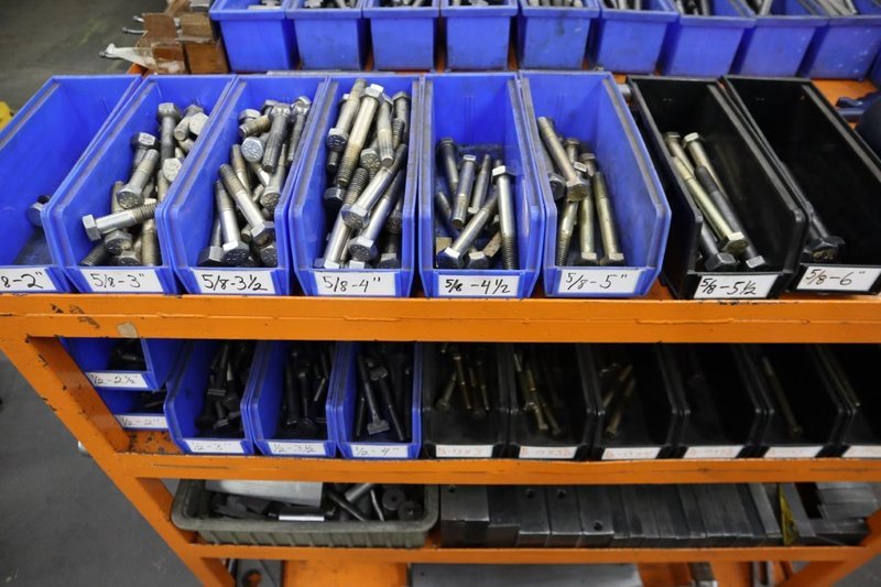 Hold-Down Clamps for Presses and More with Wrenches and Cart- Auction Item