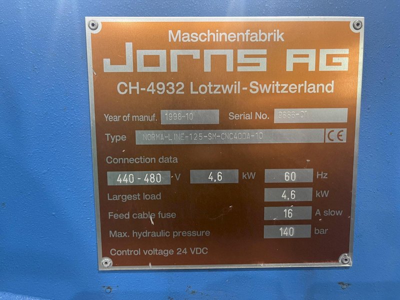 21&#039; JORNS Model# 125-SM-CNC-400A-10 CNC METAL FOLDER FOLDING MACHINE STOCK #3053