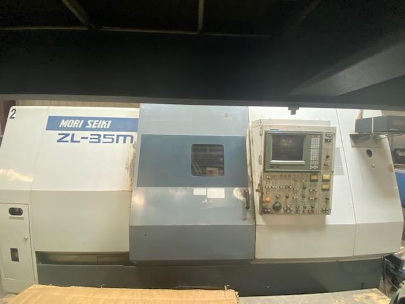 Mori Seiki ZL-35MC-750 CNC Lathe, 12" Chuck, 2000 RPM, Fanuc 16TT (CAPS), 4-Axis, 2-Turrets, Tailstock, 30 HP, New 1995