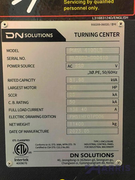 PUMA 4100LB  Turning Center