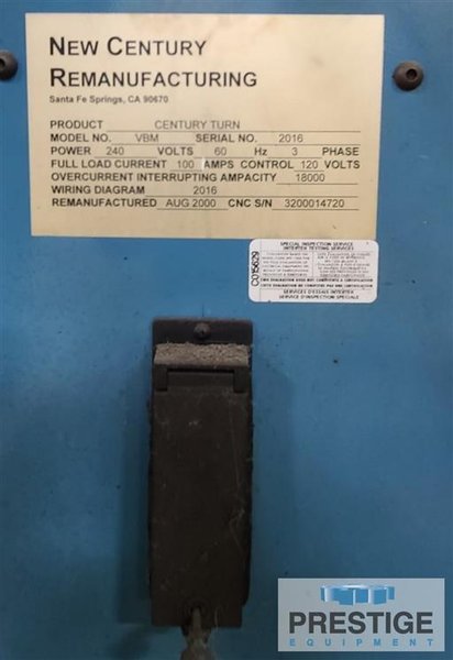 96&quot; New Century CNC Vertical Boring Mill