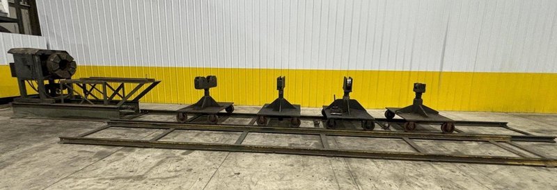 12&quot; HOLLOW SPINDLE DRILCO ROTARY PIPE WELDING POSITIONER W/ MOBILE PIPE STANDS: STOCK #21898