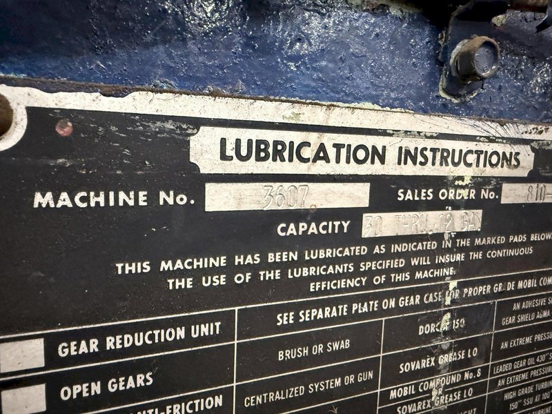 100 TON X 64" WIDE STAMCO MODEL #810-64 CUTOFF PRESS, WITH AIR CLUTCH: YOBRO #24793