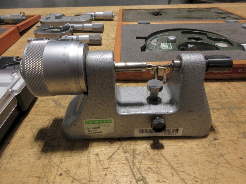 Pressure Micrometers, 0-1" &amp; 1-2", (1) Mahr Bench Micrometer with Millimess Indicator, Other Assorted Brands, Mitutoyo, Scherr Tumico- Auction Item