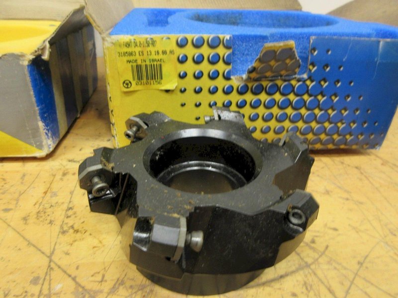 Inserted Shell Mills (3pcs), (1) Iscar D4 x 1.5" Square Insert New, (1) D4 x 1.5" Hex Insert New, (1) Used Sumitomo 3" x 1" x 45 Deg Square - Auction Item