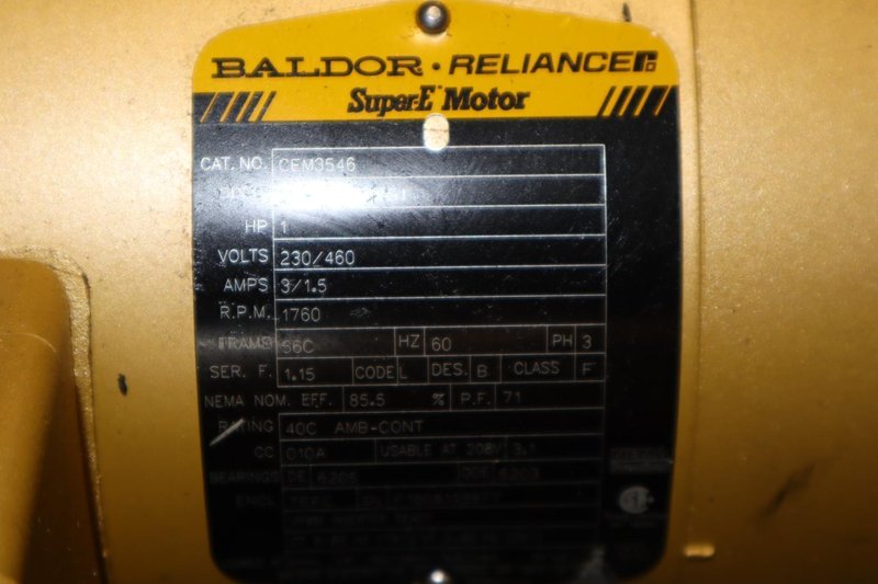 Baldor-Reliance Motor&#039;s CEM3546, 1HP, 1760RPM, 3PH (2) &amp; Marzocchi Gear Pump - ALP2A-D-30 10GPM, 2600PSI- Auction Item