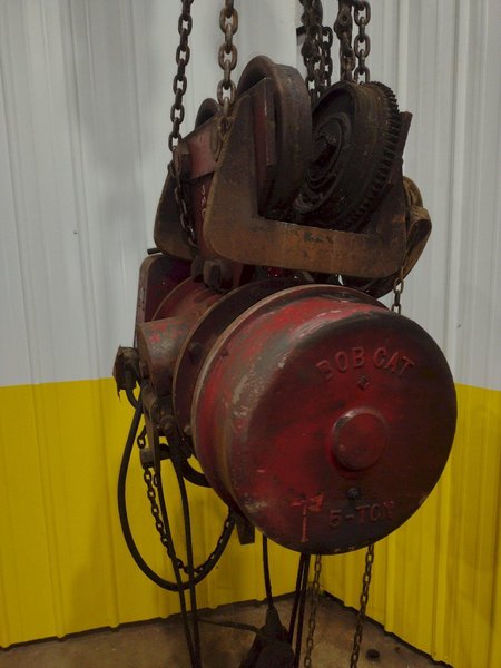 5 TON 10,000 LBS BOBCAT POWER CABLE HOIST WITH TROLLEY: STOCK #18936
