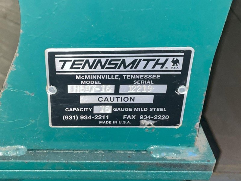 8&#039; x 16 GAUGE TENNSMITH MODEL #HB97-16 MANUAL HAND APRON BENDING BRAKE: YOBRO #24388