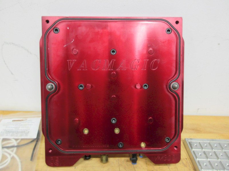 Mitee-Bite Vacmagic VM300, 300mm Vacuum Base Plate with 12" x 14" Quick Change Aluminum Top Plate and Fittings, Accessories- Auction Item