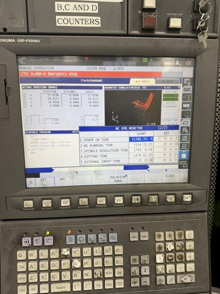 Okuma MB-5000H Used CNC Horizontal Machining Center For Sale, 2018