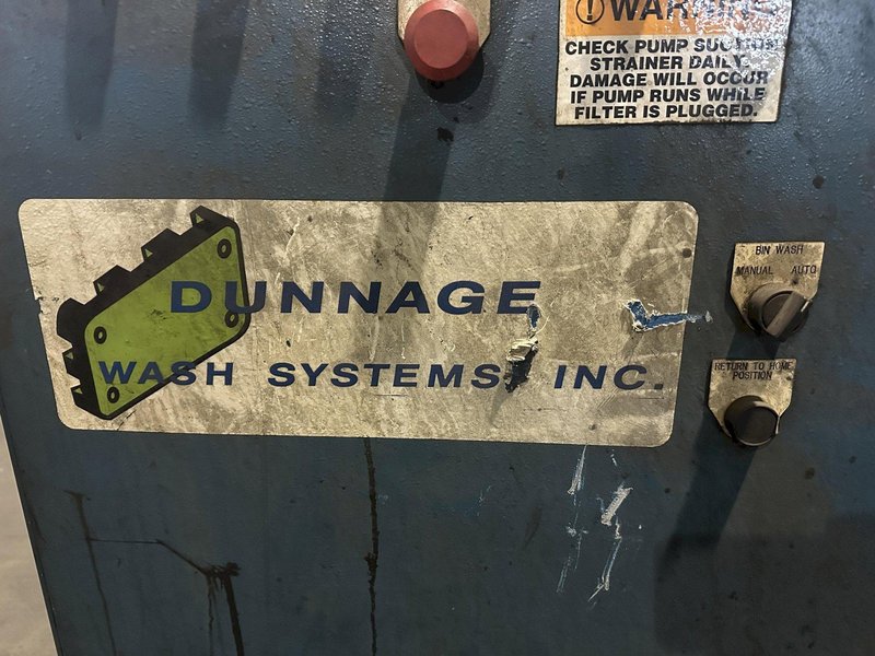 24&quot; X 50&quot; DUNNAGE WASH SYSTEMS 3-STAGE STAINLESS STEEL PASS THRU CONVEYOR TOTE / PALLET WASHER: STOCK #14892