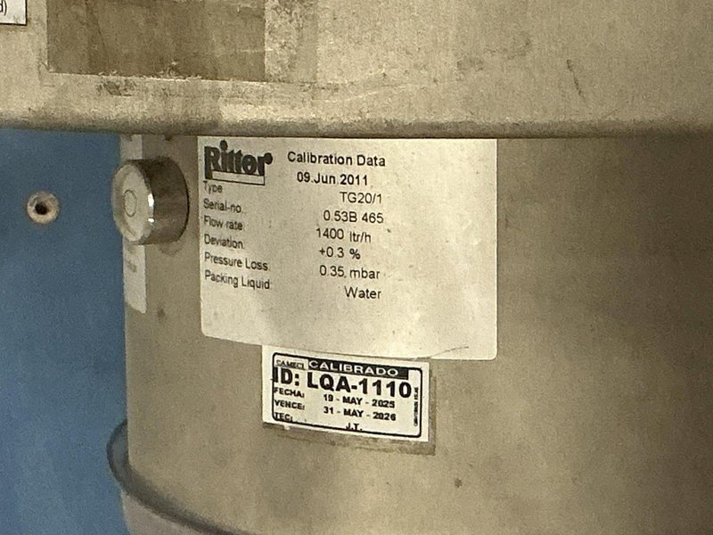 1400 LTR/H RITTER TYPE #TG20/1 DRUM TYPE GAS METER : YOBRO 25858