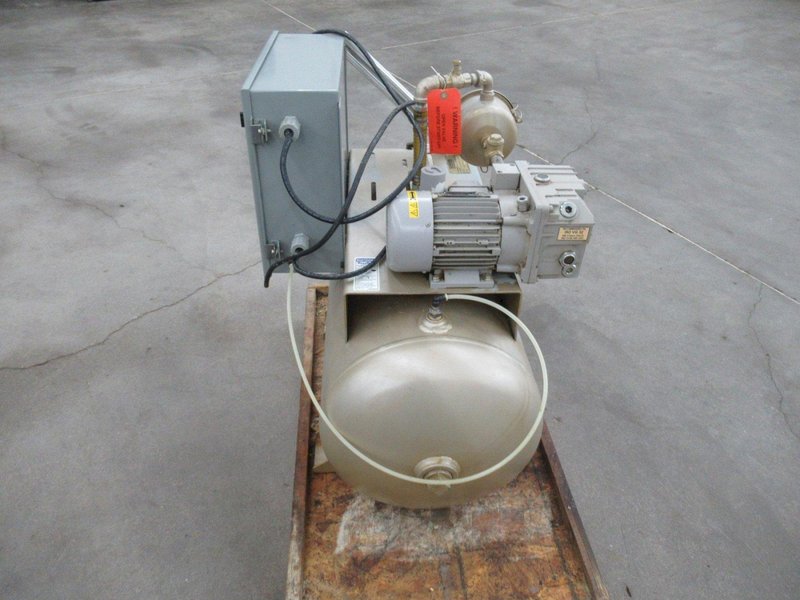 Dekker Vacuum Technologies Duravane Vacuum Pump Model RML010T1-01-AS, Rotary Vane Pump with Tank - Single Phase