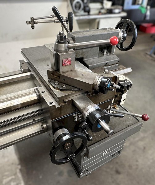 Clausing Colchester 13" Manual Lathe DRO 440 Volt w/ 8" 3 Jaw Chuck, 5C Collet, Guard Top, Dolores Tool Post, Tool Blocks, Trve Dial, and Tooling