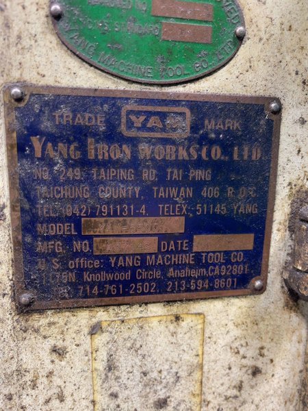 YANG IRON WORKS CO 14” X 22” LATHE  -  YAN-550C