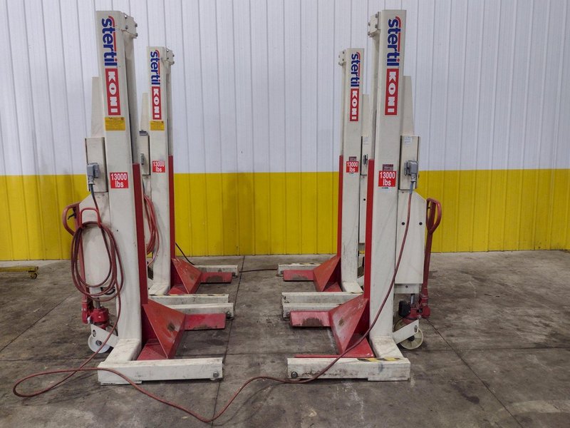 (4) 13,000 LBS STERTIL-KONI MODEL ST-1060 HEAVY DUTY MOBILE COLUMN LIFT JACKS: STOCK #23064