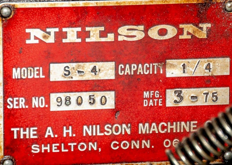 1/4&quot; NILSON MODEL #S-4 FOUR-SLIDE WIRE FORMING MACHINE: STOCK #16989
