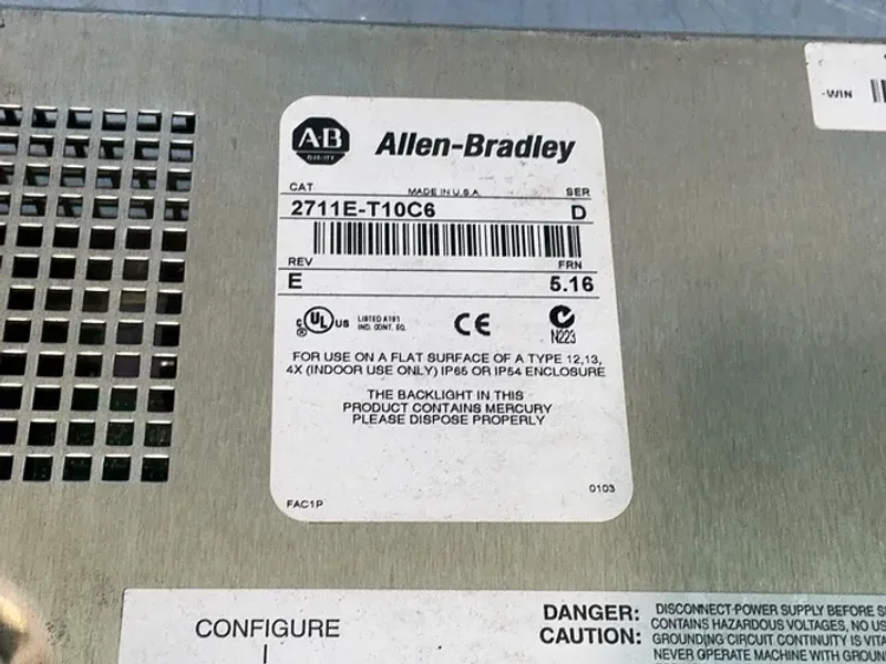 Allen-bradley Panelview 1000e Operator Panel - 2711e-t10c8