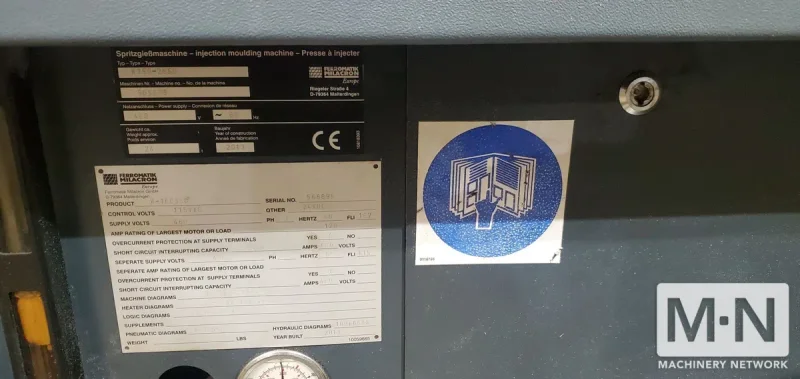 350 TON 53 OZ FERROMATIK MILACRON MODEL KTEC350 INJCTION MOLDER MFG 2013