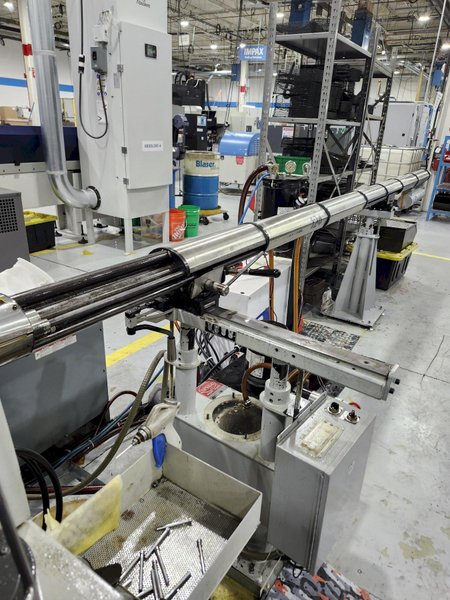 Nexturn SA-32E is a high-precision, 7-axis CNC Swiss Lathe, 32mm, 8000 RPM, Synchronous Rotary Guide Bushing, Fanuc 18i-TB, Spego 124-10 Hyd. Barfeed,  High Pressure Coolant, Chip Conveyor, 10HP, New 2007