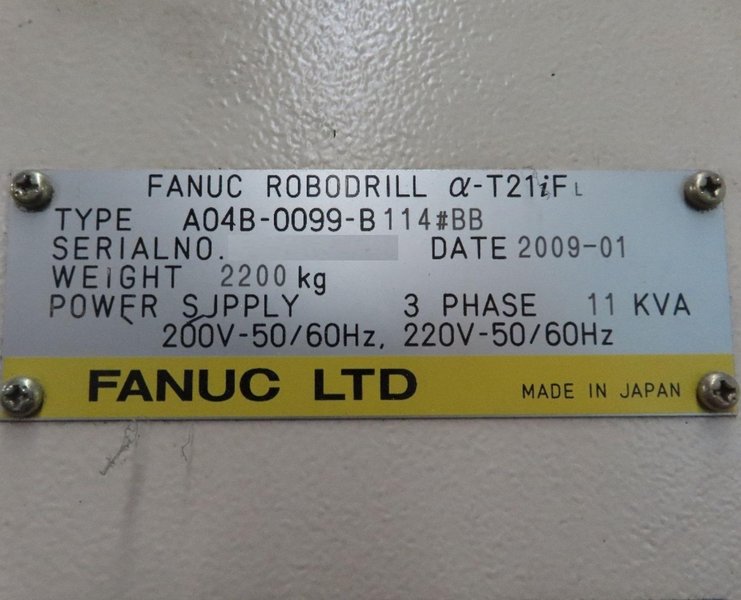 Fanuc Robodrill α-T21iFL CNC Drill Tap Center – Pallet Changer Mill