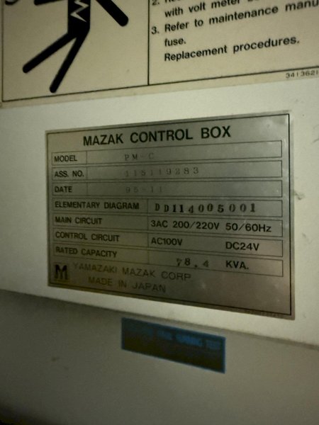 MAZAK POWERMASTER PMNX-1600 HOLLOW SPINDLE CNC TURRET LATHE. STOCK # 0207223