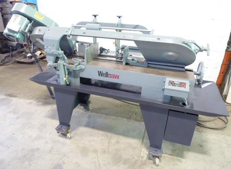 10" x 16" Wellsaw Horizontal Band Saw 1016, 50-275 FPM, 1" Blade, Coolant, 1.5 HP, Reconditioned