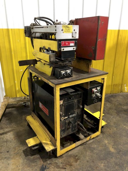 10&quot; x .080&quot; COIL JOINING TECH SHEAR BUTT END WELDER WITH MILLER ECONO TWIN HF WELDER: STOCK #19064