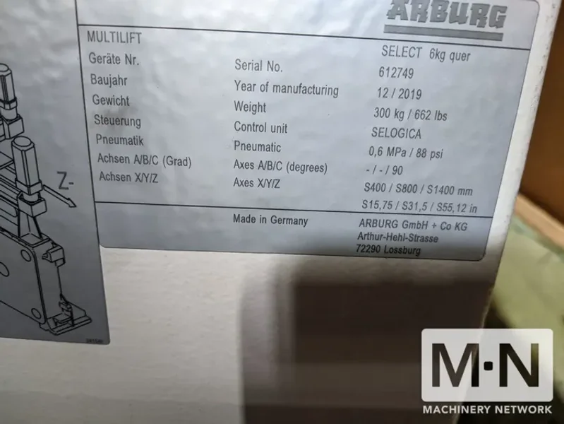 ARBURG MULTILIFT SELECT ROBOT MFG 2019 NEVER USED (3) available
