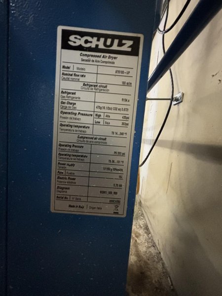 Schulz ADS100-UP Compressed Refrigerated Air Dryer- Auction Item