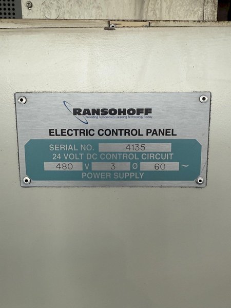 18&quot; X 16&quot; RANSOHOFF TWO STAGE ELECTRIC BELT TYPE PARTS WASHER. STOCK # 0132625.