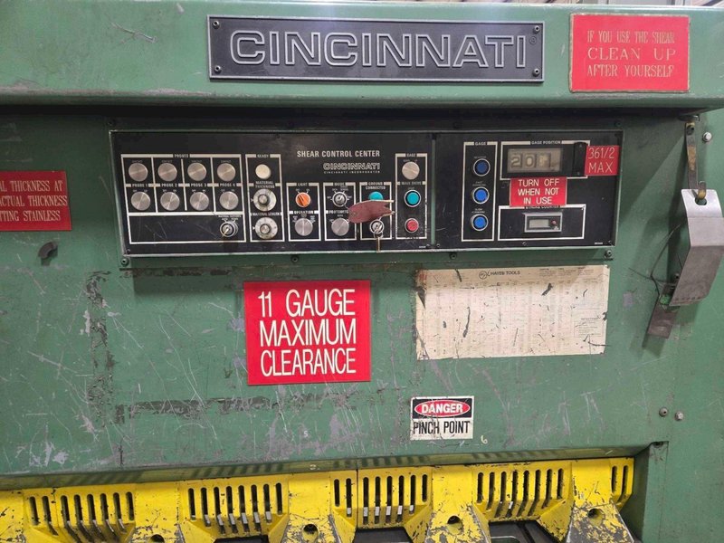1/4″ x 12′ Cincinnati 250 Hydraulic Shear