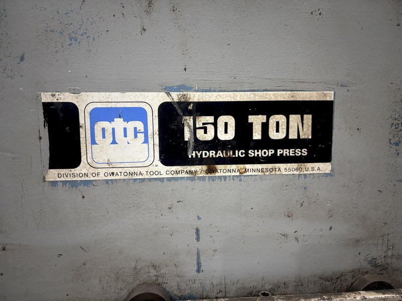 150 TON CAPACITY OTC SLIDING BED HYDRAULIC H-FRAME PRESS: STOCK #23492