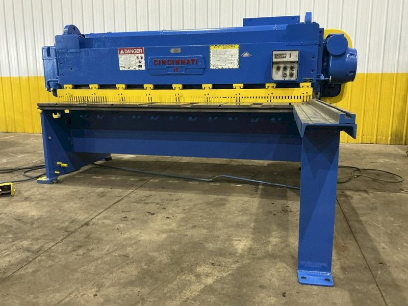 8' X 10 GAUGE CINCINNATI MODEL #1008 MECHANICAL POWER SQUARING SHEAR: STOCK #21094