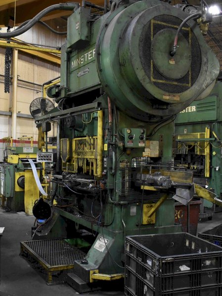 150 Ton Minster P2-150 High Speed Straight Side Press, 60&quot; x 40&quot; BA, 6&quot; STR, 4&quot; ADJ, 23&quot; SH, 0-120 SPM Vari