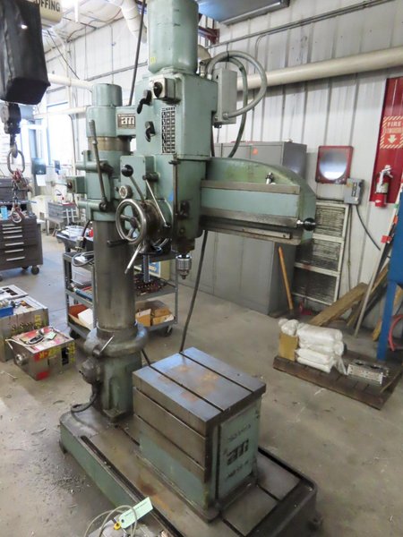 Arboga RLM-3512 Radial Arm Drill, Power Elevation, Box Table 3 HP,  Power Quill Feed and MORE!- Auction Item