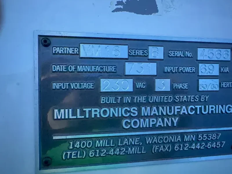 MILLTRONICS 12” X 40” CNC VMC  -  VM16
