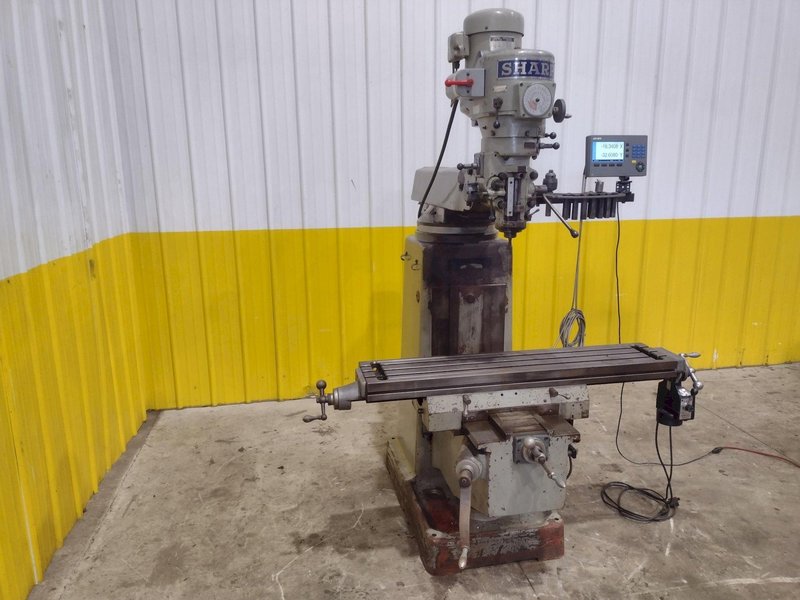 3 HP SHARP VERTICAL RAM TYPE KNEE MILL DRO &amp; POWER FEED : YOBRO #25318